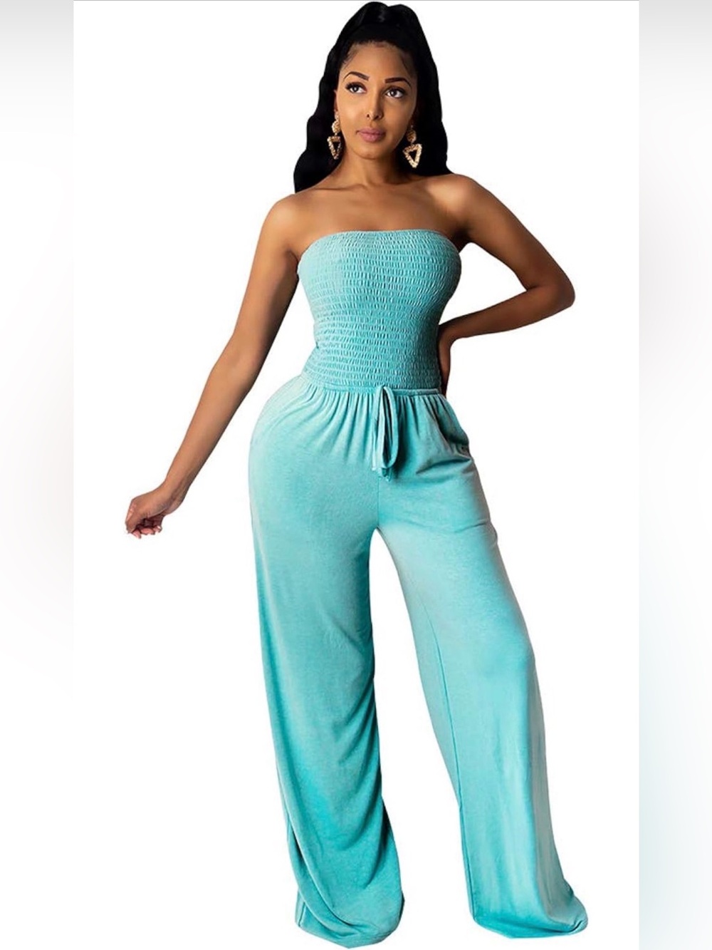 NWOT Strapless Summer Jumpsuit.  Size Large
